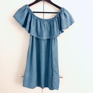 Denim Off The Shoulder Dress